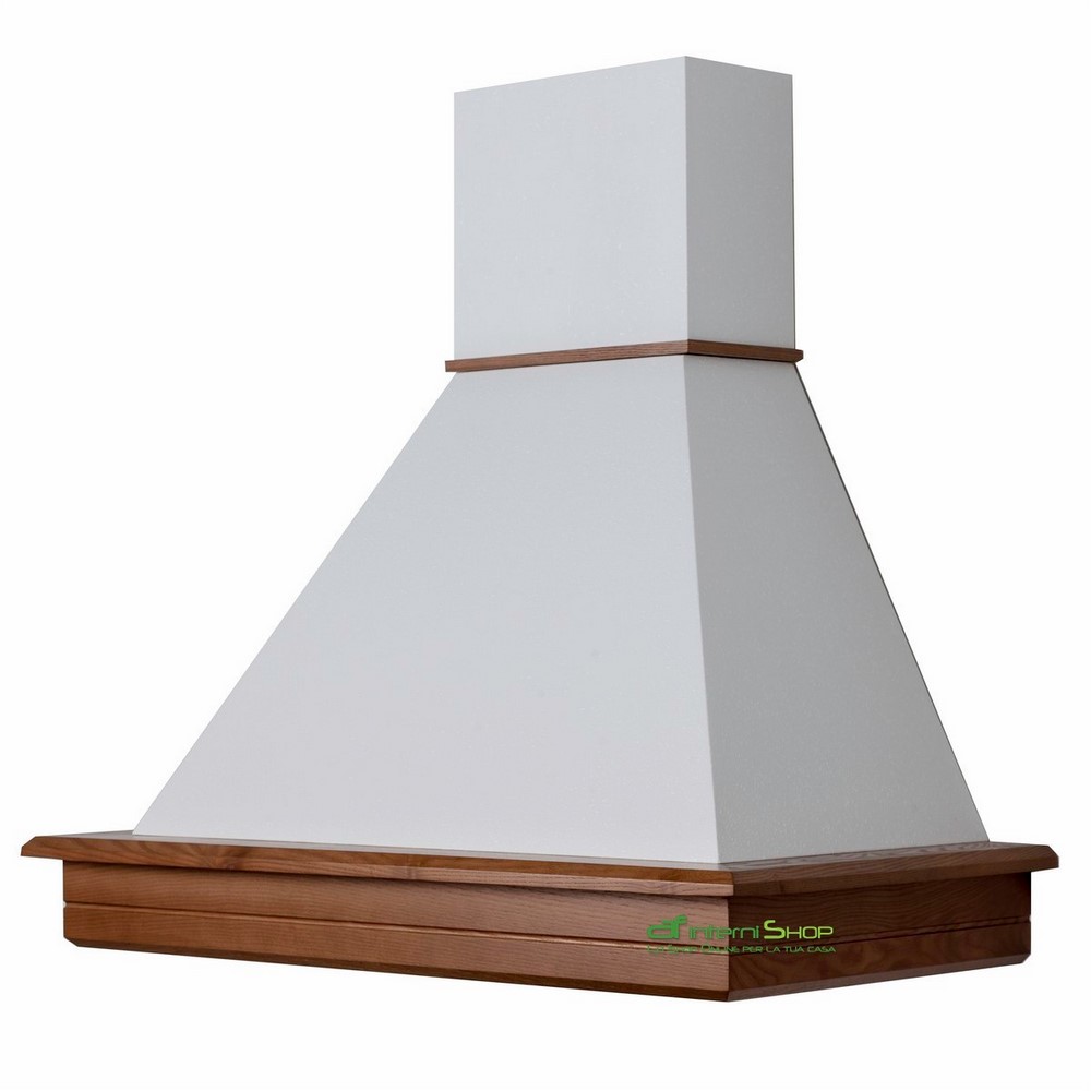 - Cappa classica Rustica Legno STOCK 90 frassino medio, cono bianco, motore Faber 300 mc/h